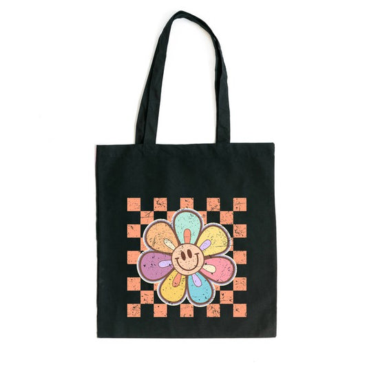 Checkered Daisy Tote