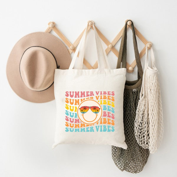 Summer Vibes Stacked Smiley Tote