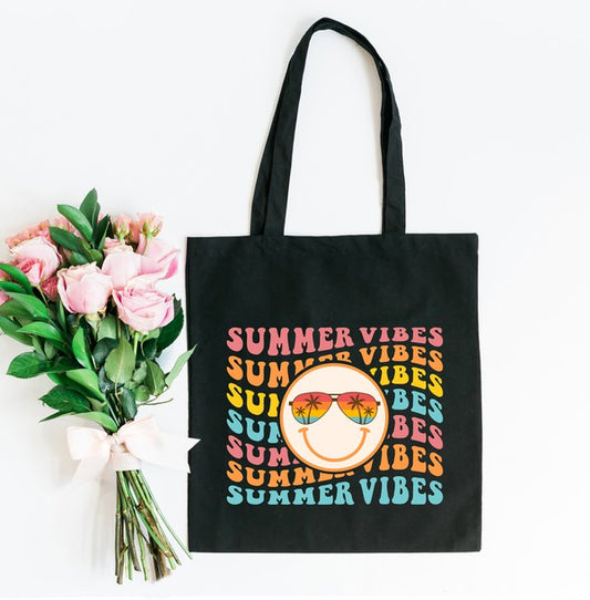 Summer Vibes Stacked Smiley Tote