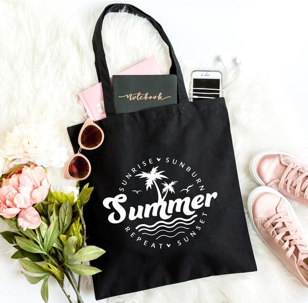 Summer Sunrise Sunburn Sunset Repeat Tote