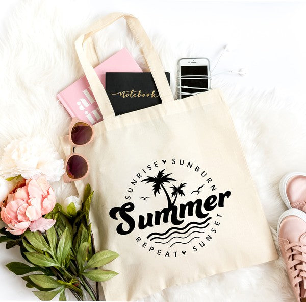 Summer Sunrise Sunburn Sunset Repeat Tote