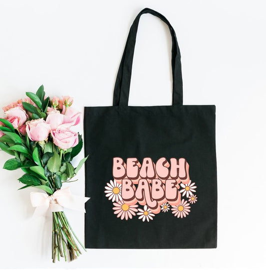 Retro Beach Babe Flowers Tote