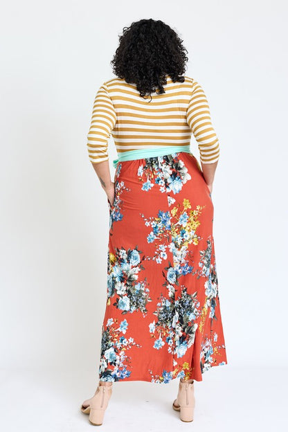 Mustard Stripe Sash Dress