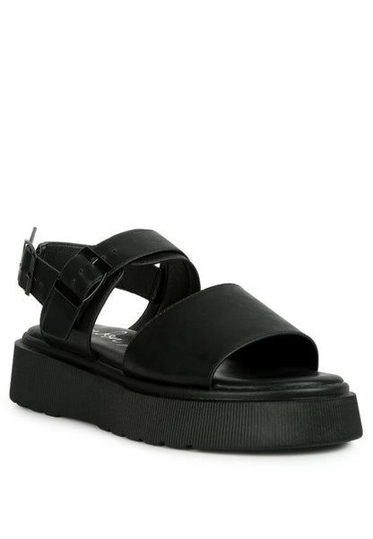 GLADEN Pin Buckle Platform Sandals