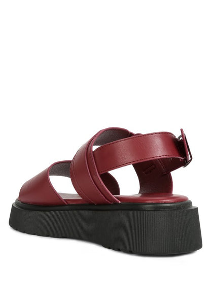 GLADEN Pin Buckle Platform Sandals