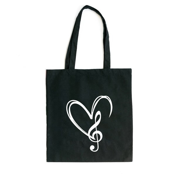 Music Note Heart Tote