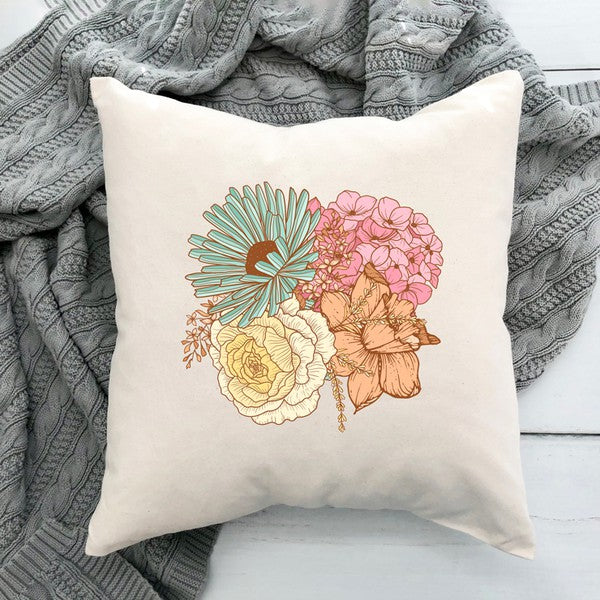 Colorful Flower Bouquet Pillow Cover