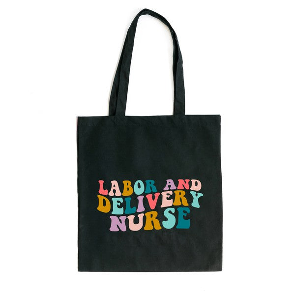 Labor And Delivery Nurse Wavy Bright Colorful Tote