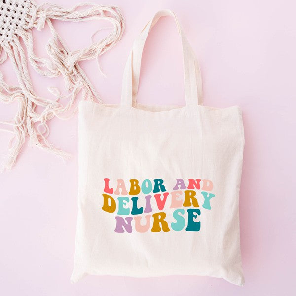 Labor And Delivery Nurse Wavy Bright Colorful Tote