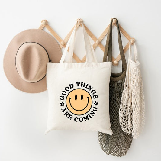 Good Things Are Coming Smiley Face Tote