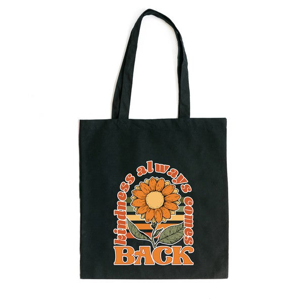 Kindness Always Comes Back Retro Flower Tote