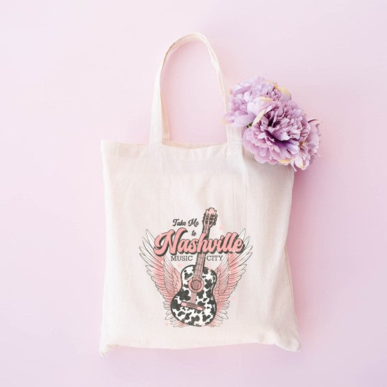 Take Me To Nashville Winged Guitar Tote