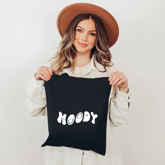 Moody Smiley Face Wavy Tote