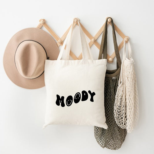 Moody Smiley Face Wavy Tote