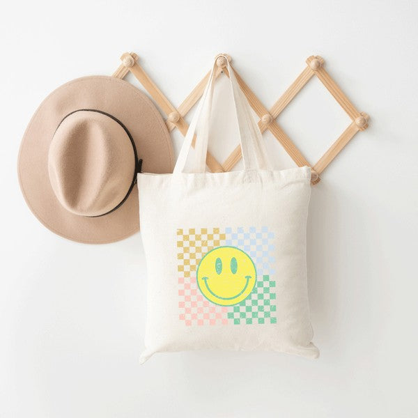 Four Square Smiley Face Tote