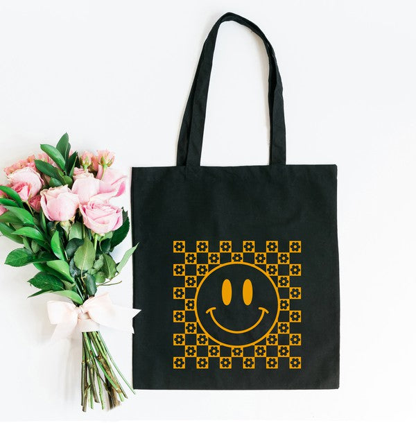 Mustard Smiley Flowers Tote