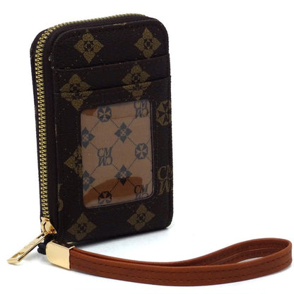 CM Monogram Accordion Card Holder Wallet Wristlet