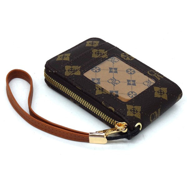 CM Monogram Accordion Card Holder Wallet Wristlet