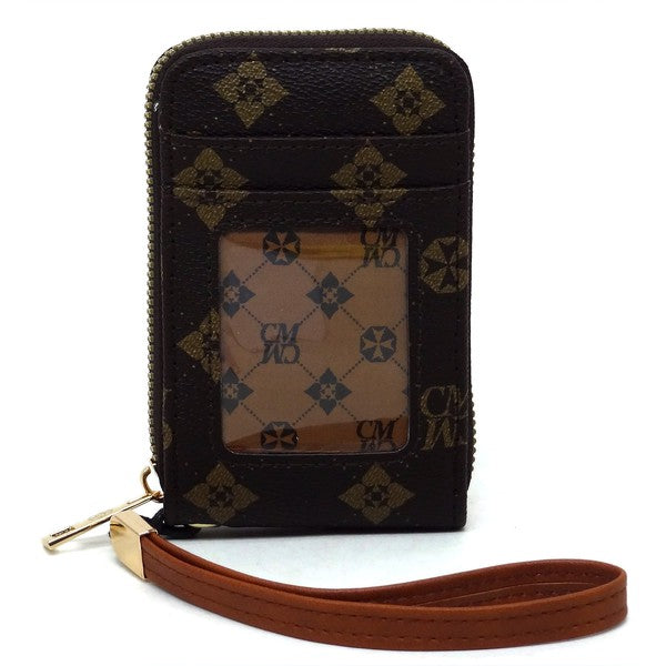 CM Monogram Accordion Card Holder Wallet Wristlet