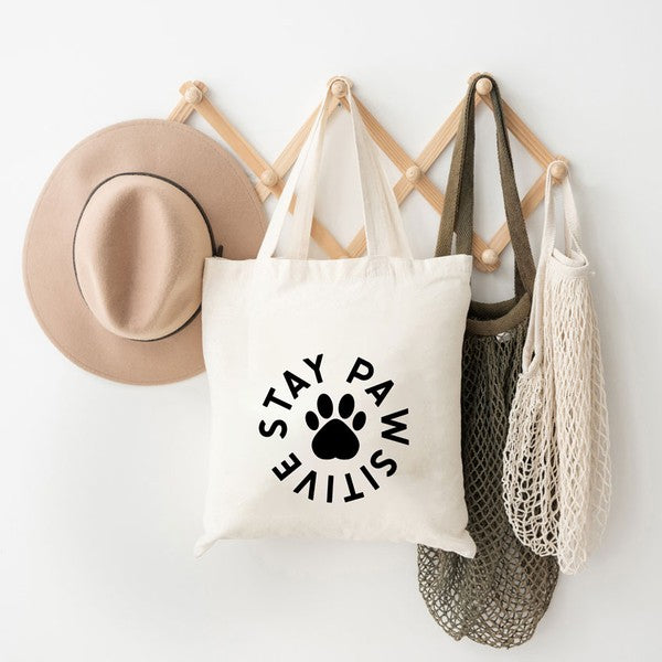 Stay Pawsitive Paw Tote