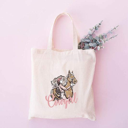 Retro Cowgirl Horse Tote