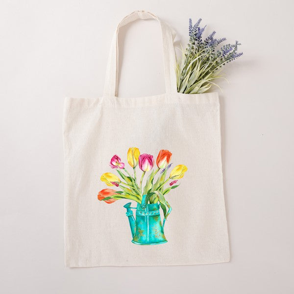 Watering Can Bouquet Tote