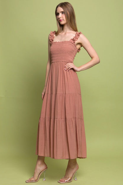 Smocked Bodice Maxi Dress