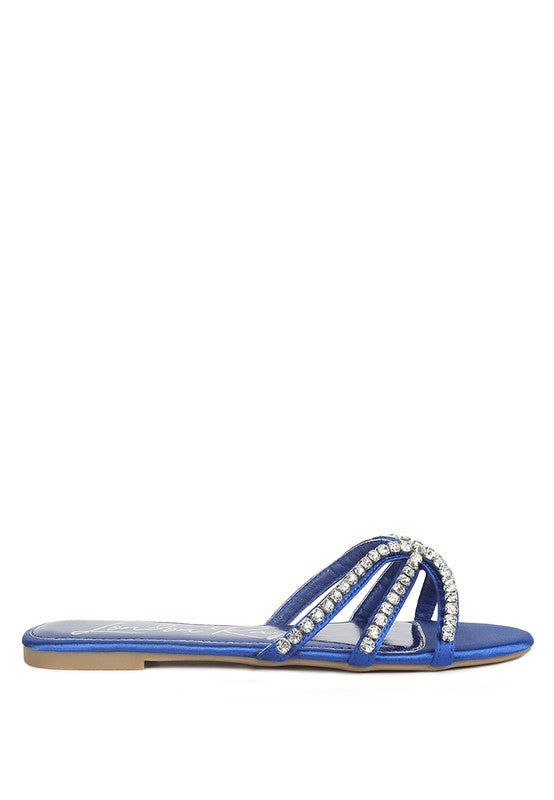 Mezzie Dimante Strap Flat Sandals