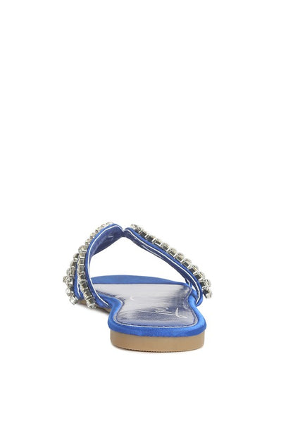 Mezzie Dimante Strap Flat Sandals