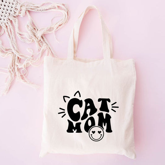 Cat Mom Smiley Tote