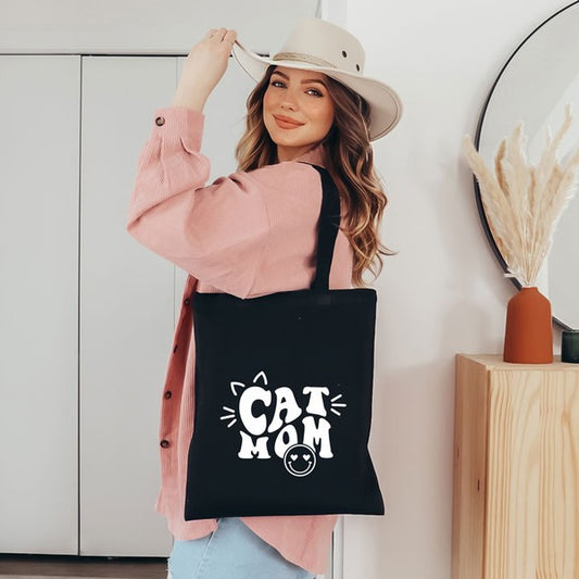 Cat Mom Smiley Tote