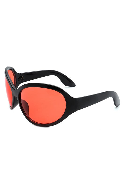 Oversize Round Wraparound Fashion Sunglasses