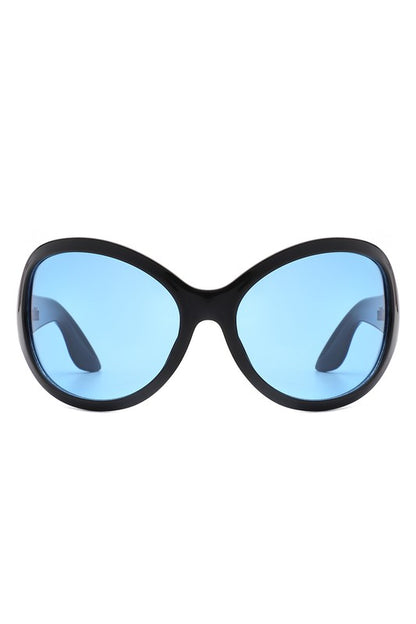 Oversize Round Wraparound Fashion Sunglasses