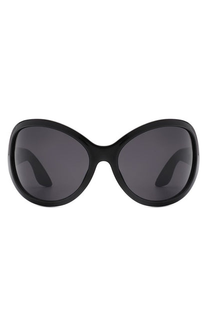 Oversize Round Wraparound Fashion Sunglasses