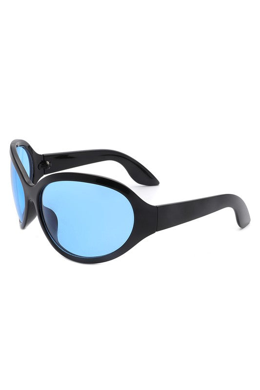 Oversize Round Wraparound Fashion Sunglasses