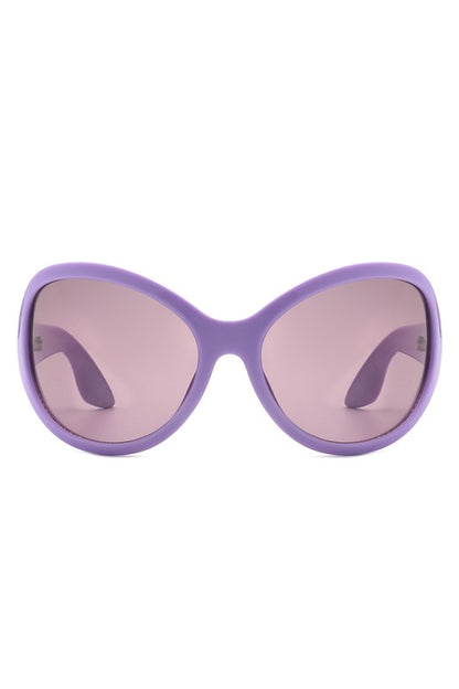 Oversize Round Wraparound Fashion Sunglasses