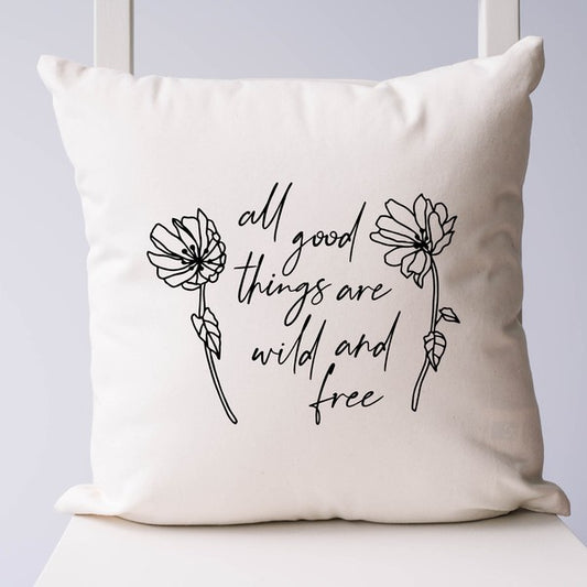 Wild And Free Flowers Pillow Cover