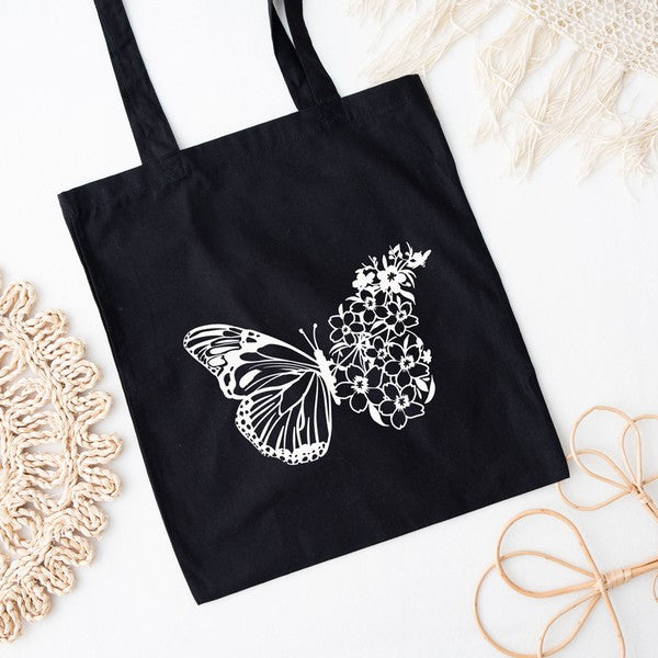 Butterfly And Flowers Tote