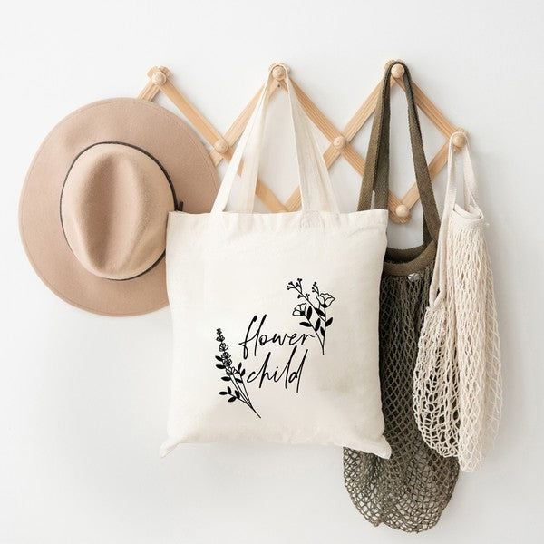 Flower Child Cursive Tote