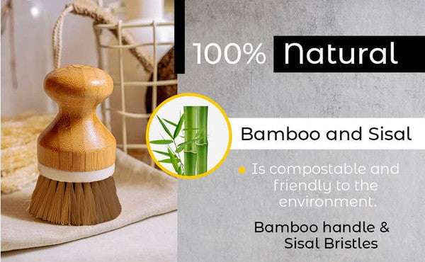 Bamboo Sisal Fiber Dish Brush