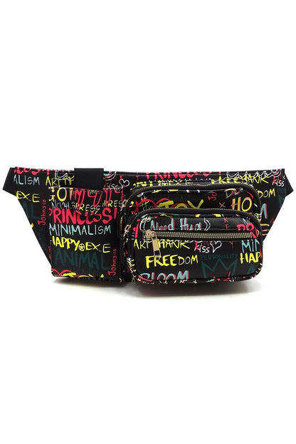 Multi Graffiti Fanny Bag Waist Bag