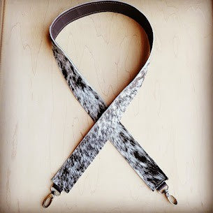 Hair Hide Leather Strap in Black and White