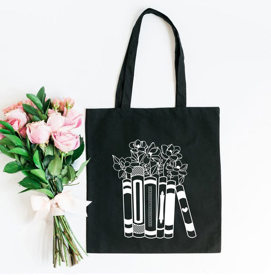 Floral Books Tote