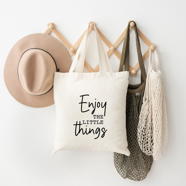 Enjoy The Little Things Script Tote