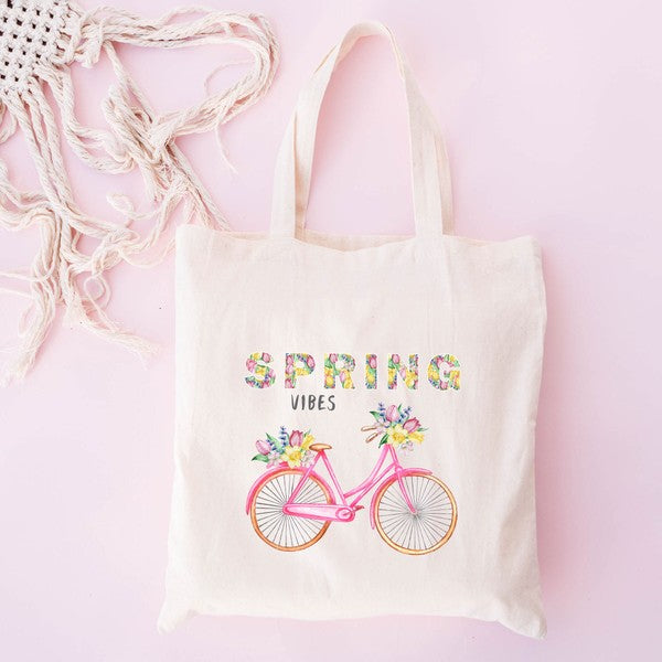 Spring Vibes Bicycle Tote