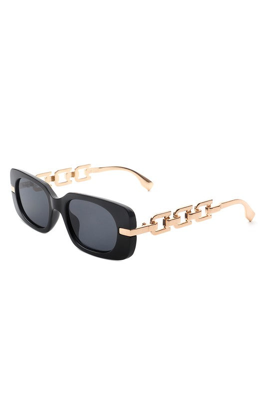 Square Chic Chain Link Design Fashion Sunglasses