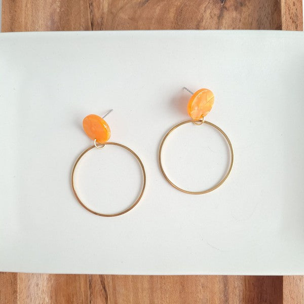 Amelia Earrings - Tangerine Orange