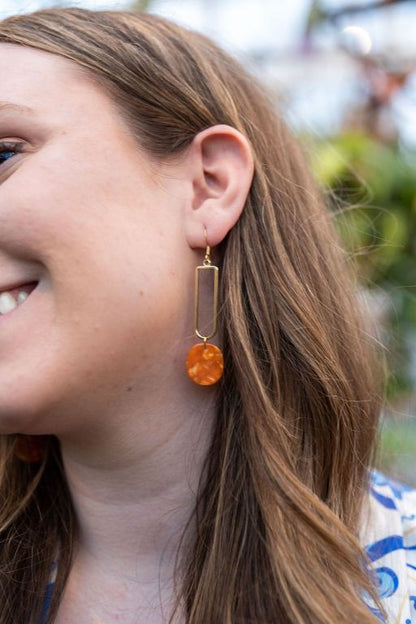 Mila Earrings - Tangerine