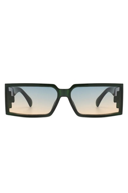 Rectangle Retro Square Wrap Around Sunglasses