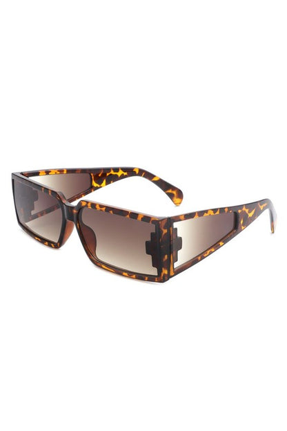 Rectangle Retro Square Wrap Around Sunglasses